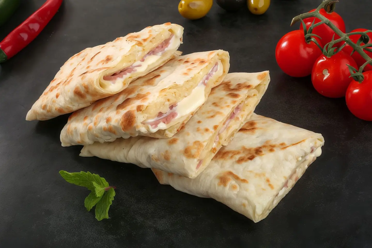 فطيرة مرتديلا بالزيتون