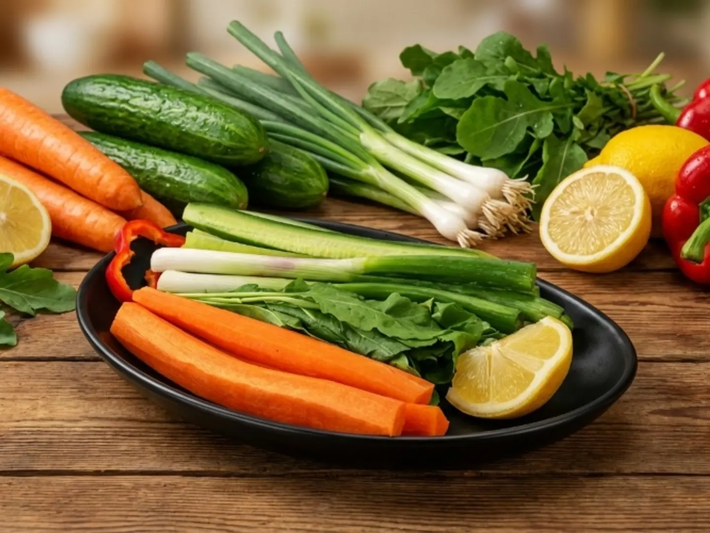 طبق خضروات طازجة