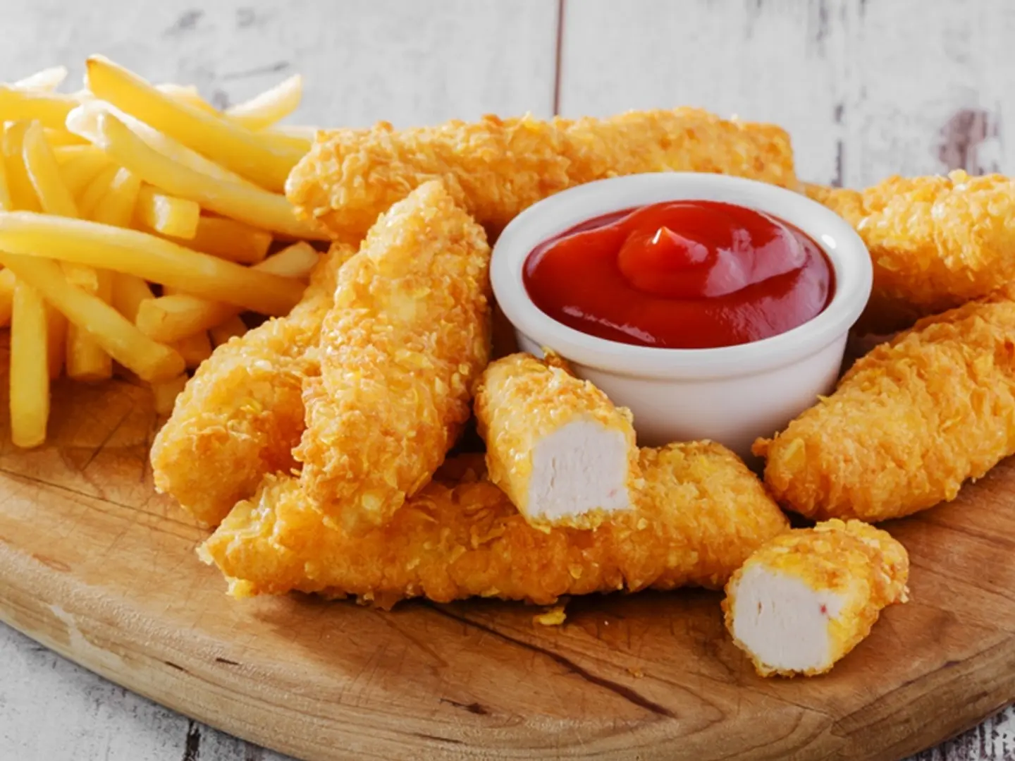 Chicken Strips 4 Pieces With French Fries