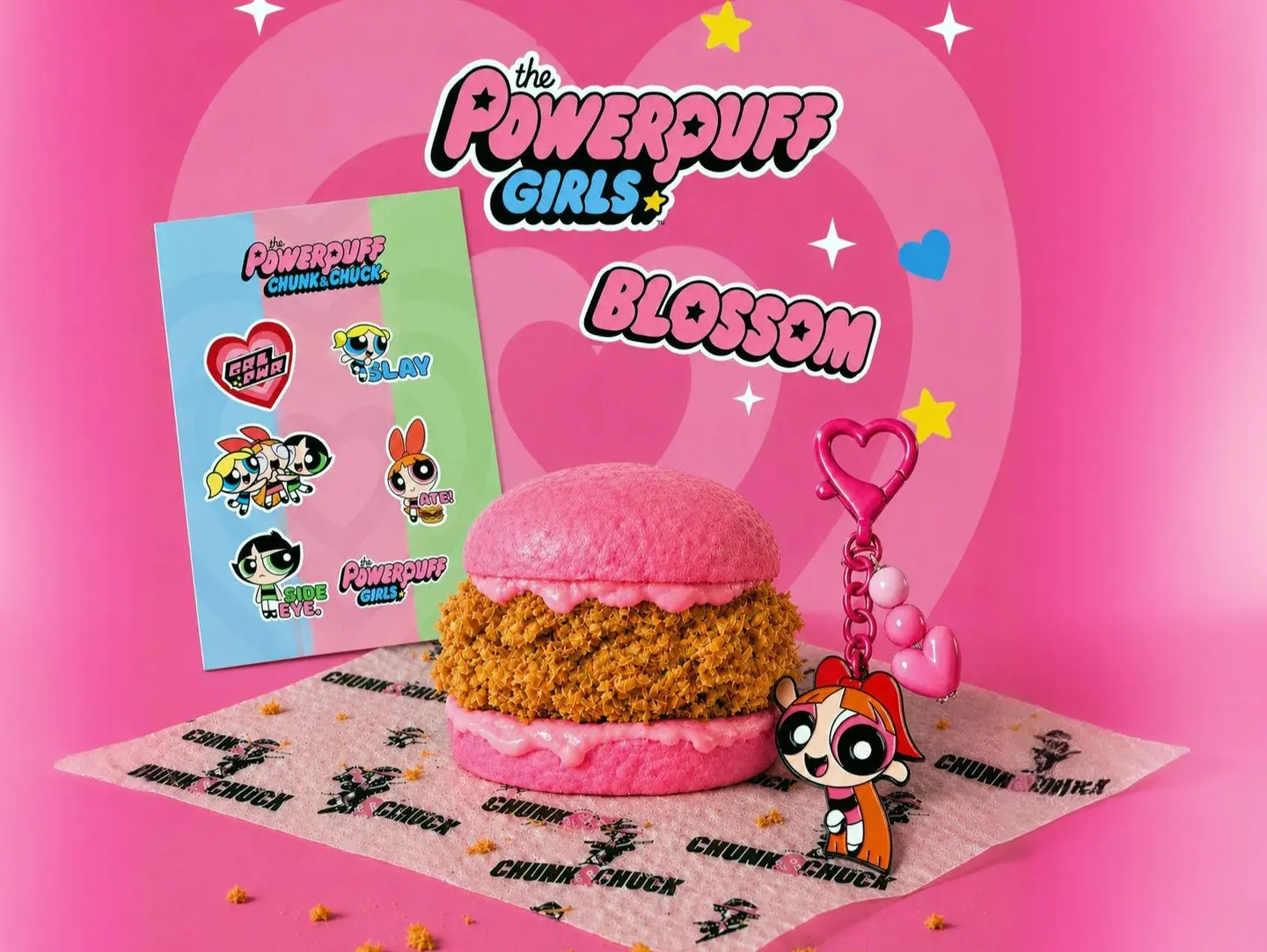 Burger , Keyring Blossom And Stickers