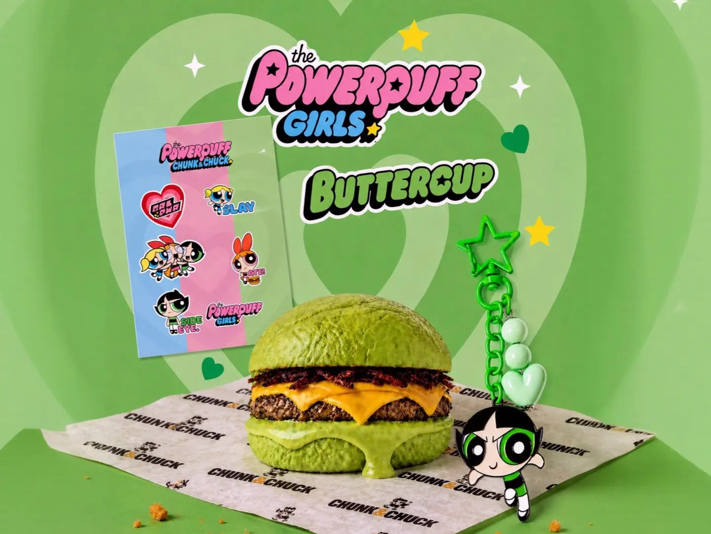 Burger, Keyring Buttercup With Stickers