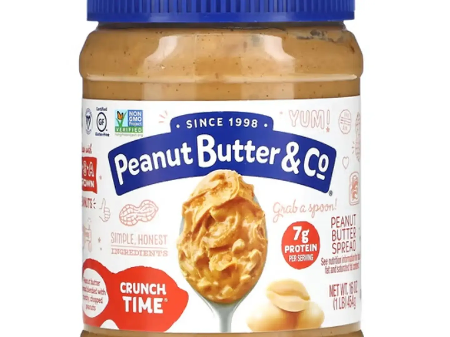 زبدة الفول السوداني مقرمشة 7 جرام بروتين خالية من الجلوتين