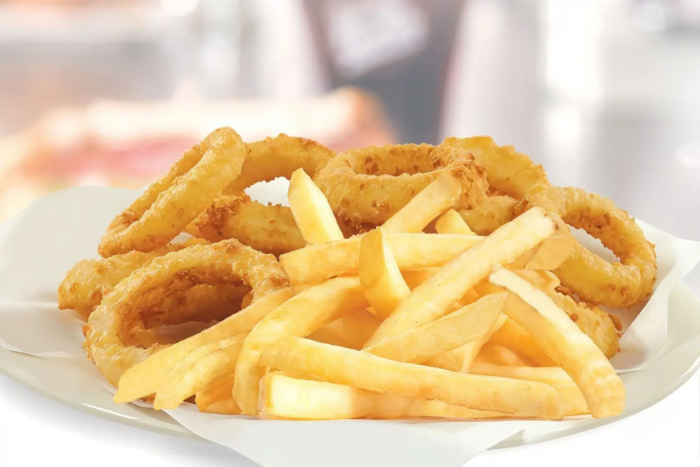 Half Onion Rings And Half Fries