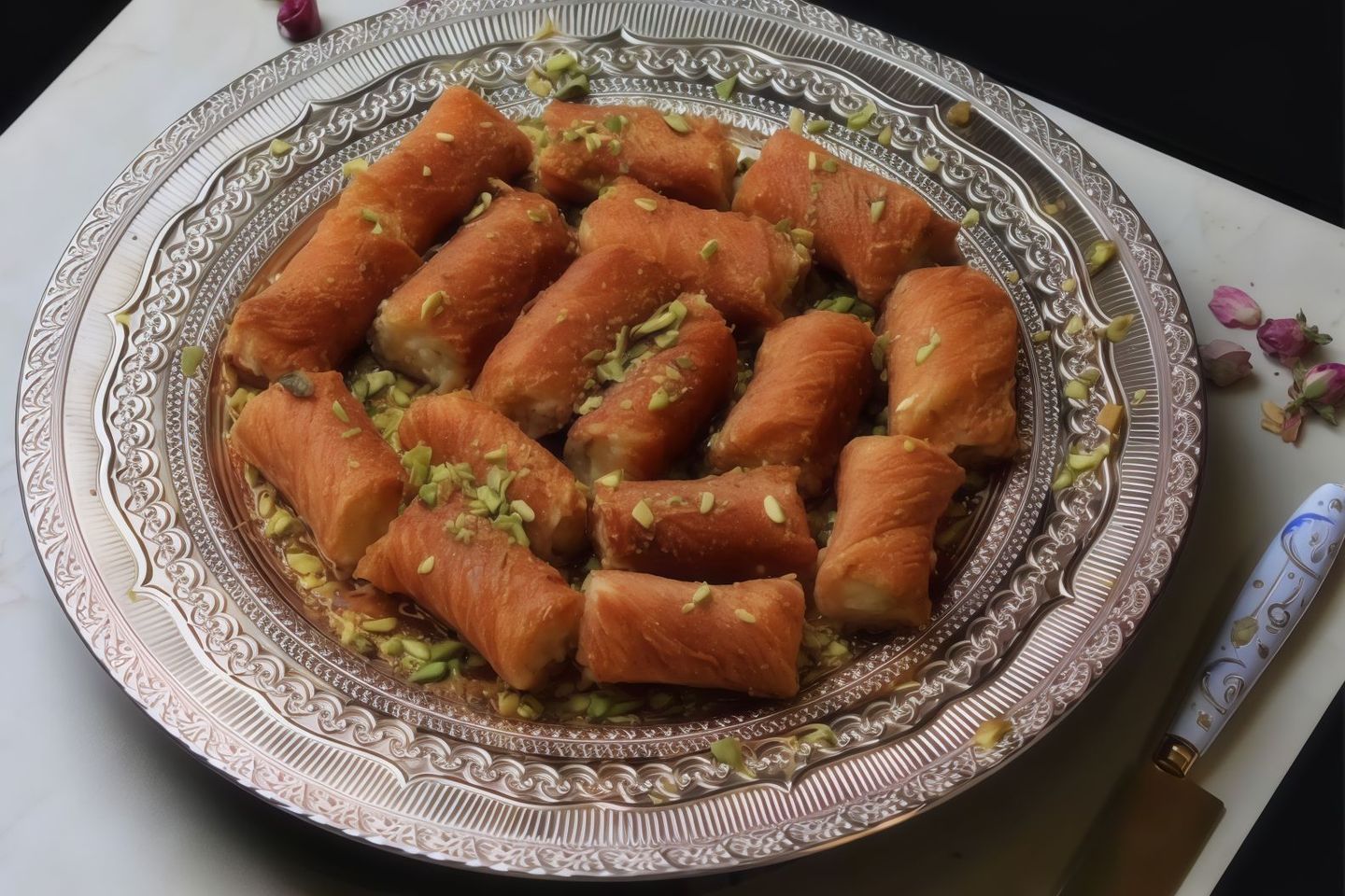 كنافة مبرومة بالقشطة