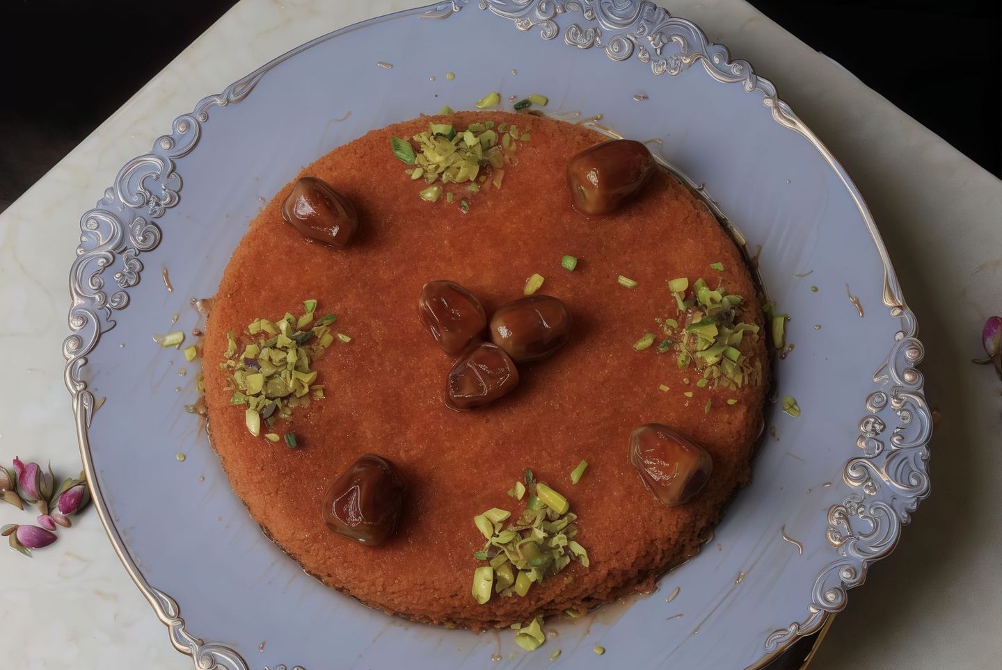 كنافة تمر بالقشطة