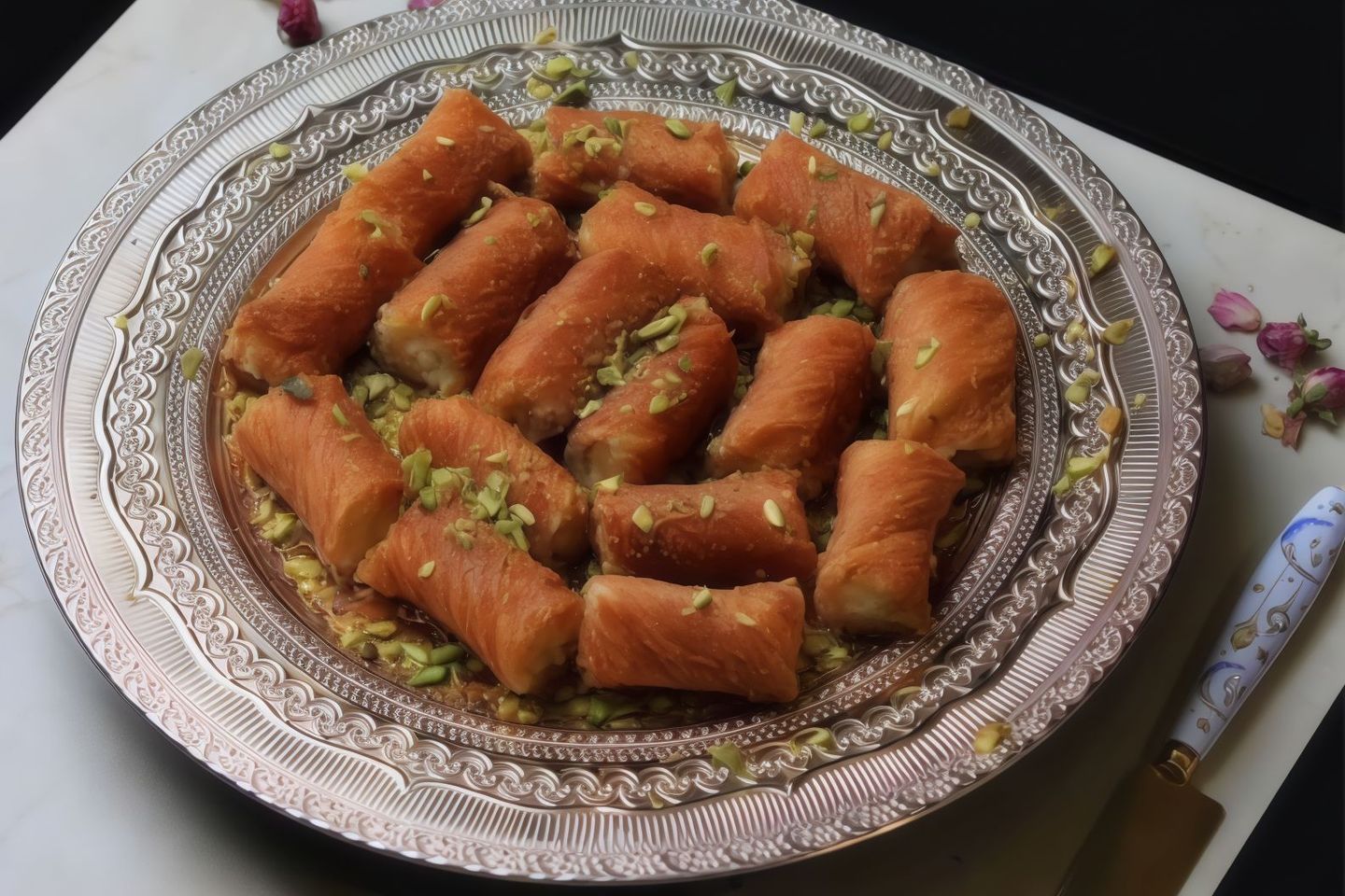 كنافة مبرومة بالقشطة