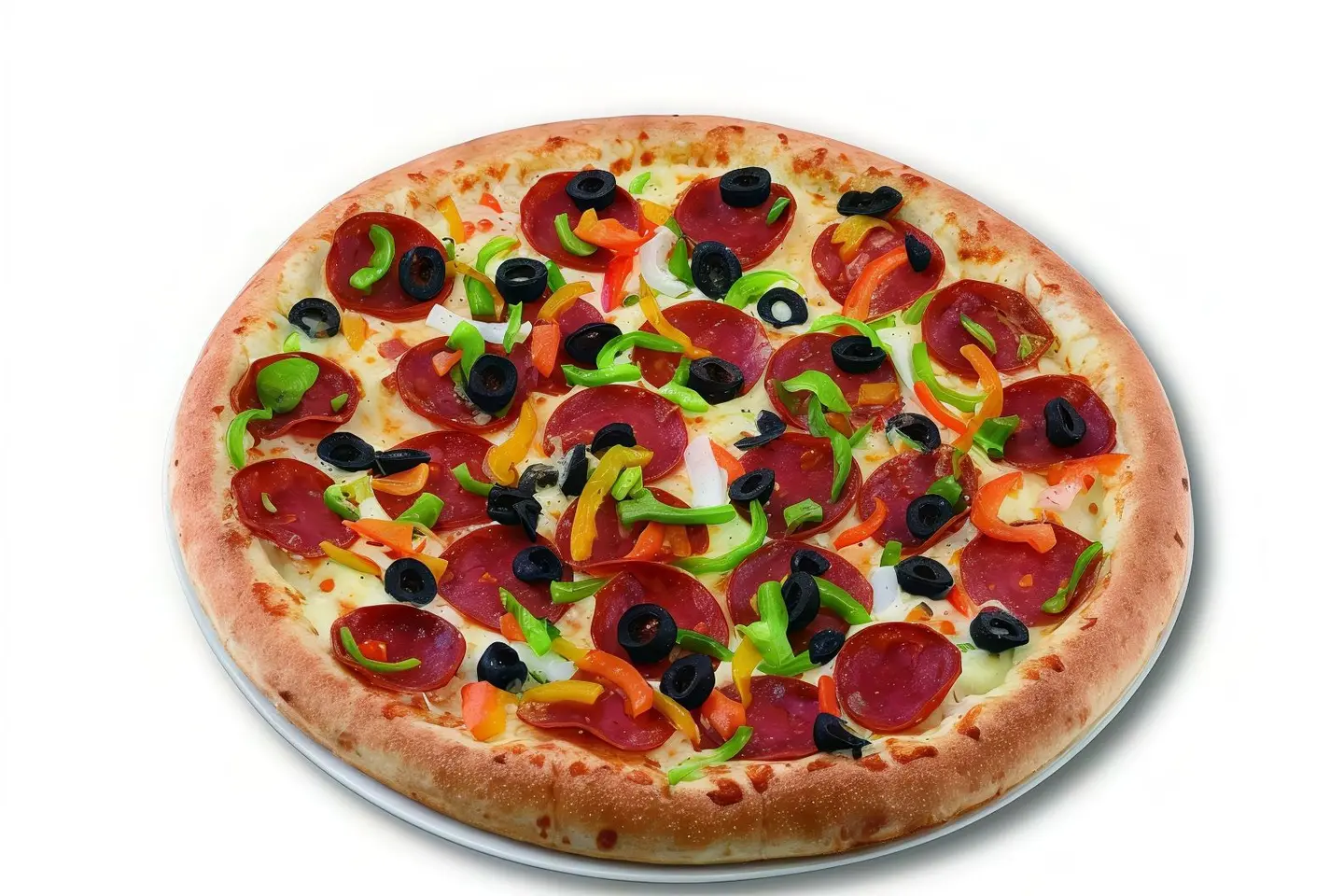 بيتزا بيبروني مع الخضار