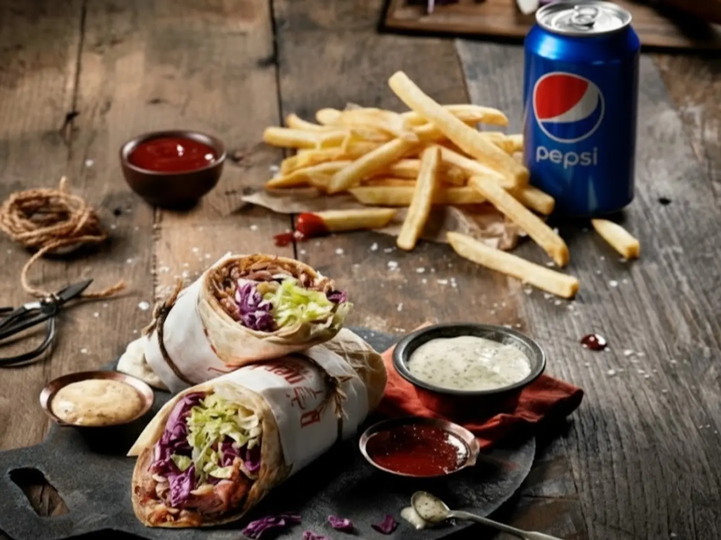 2pcs Mini Durum Wrap Chicken + Free Fries & Drinks