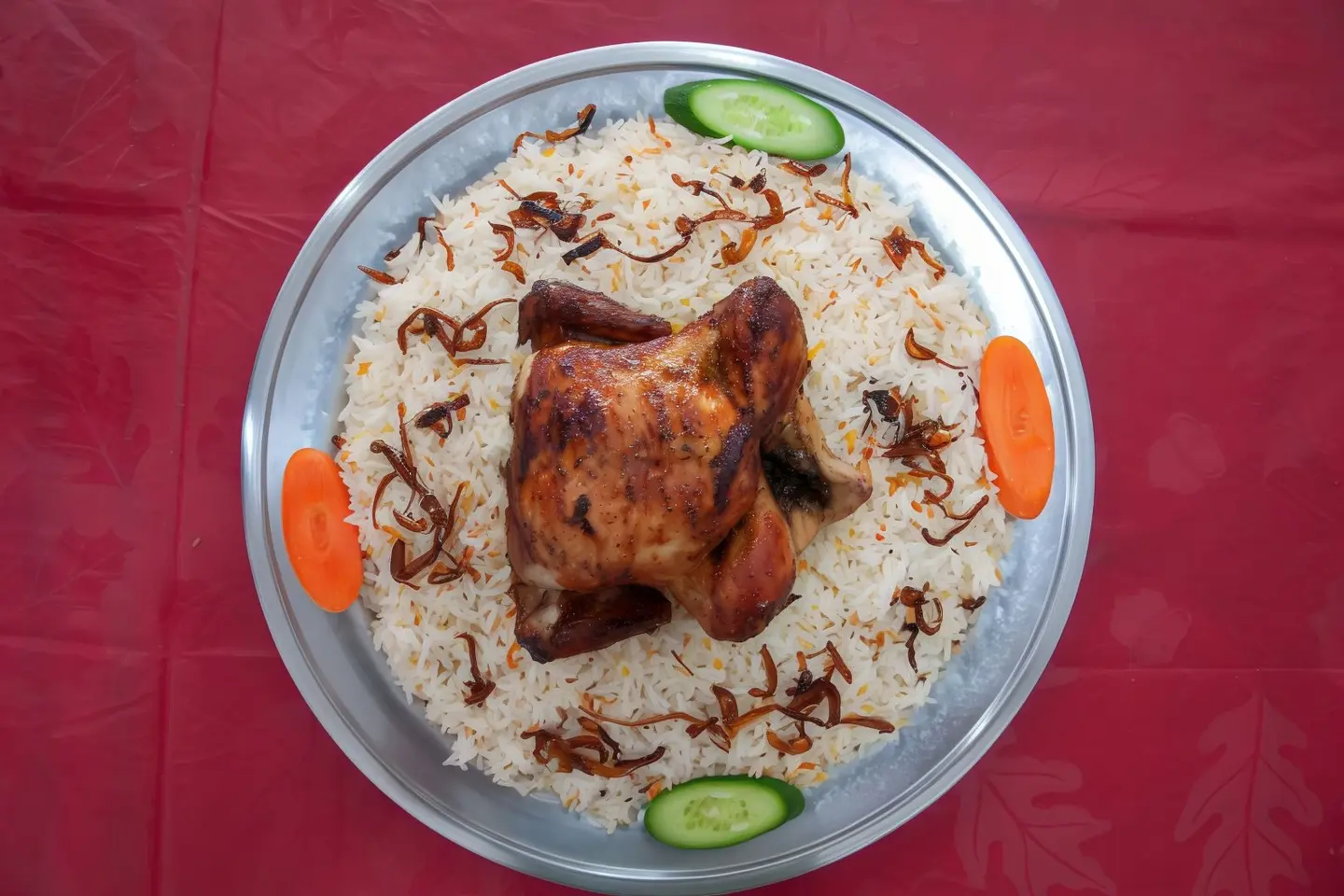 دجاج شواية مع الأرز - نصف دجاجة