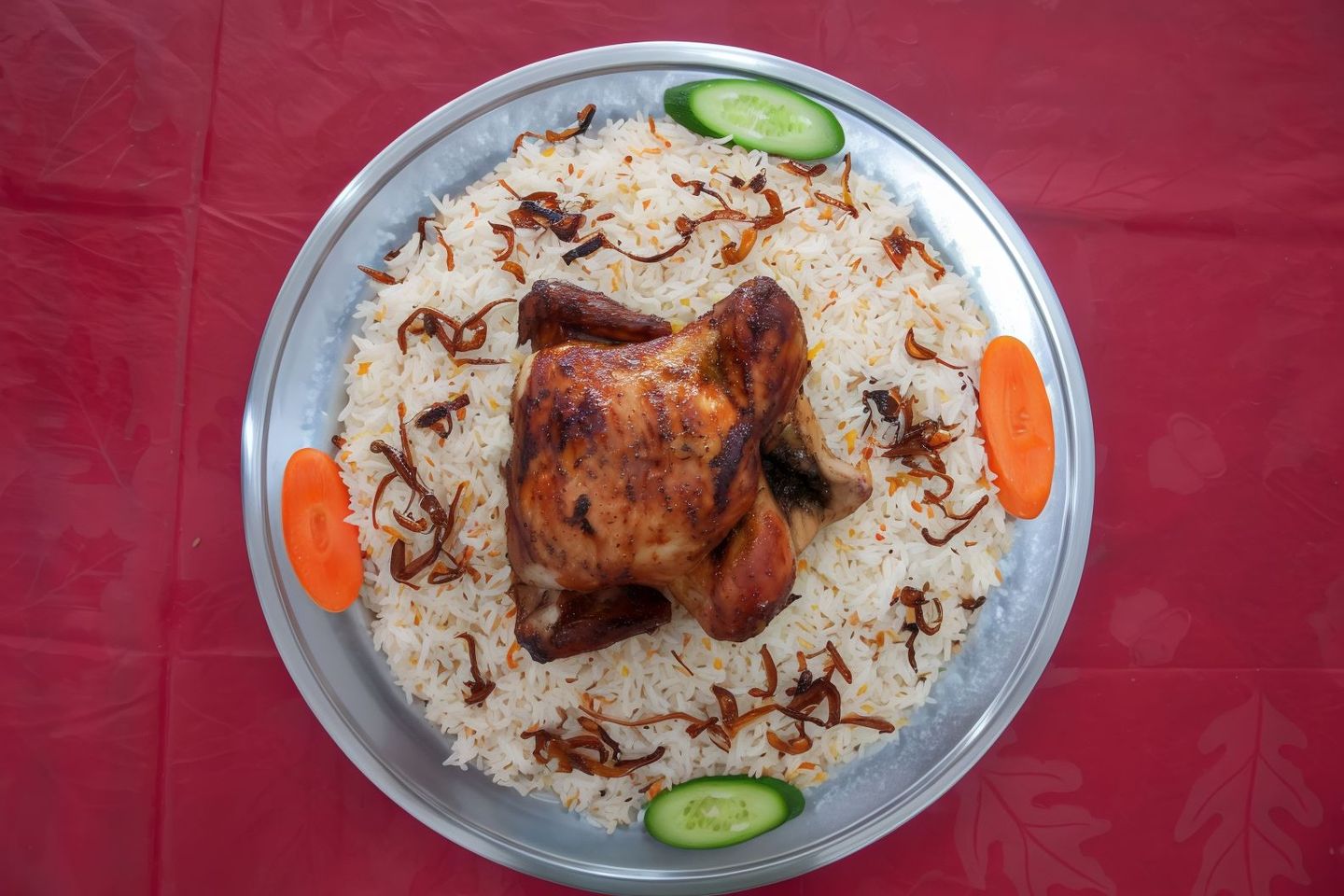 دجاج شواية مع الأرز - نصف دجاجة