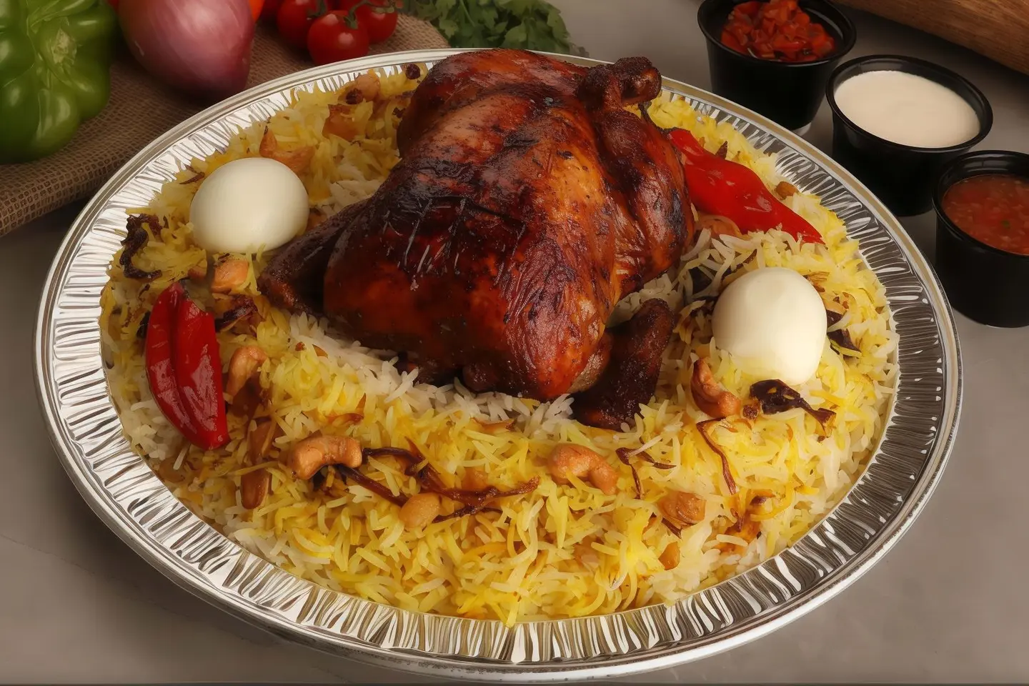 Grilled And Wood Smoked Whole Chicken With Dassman White Rice