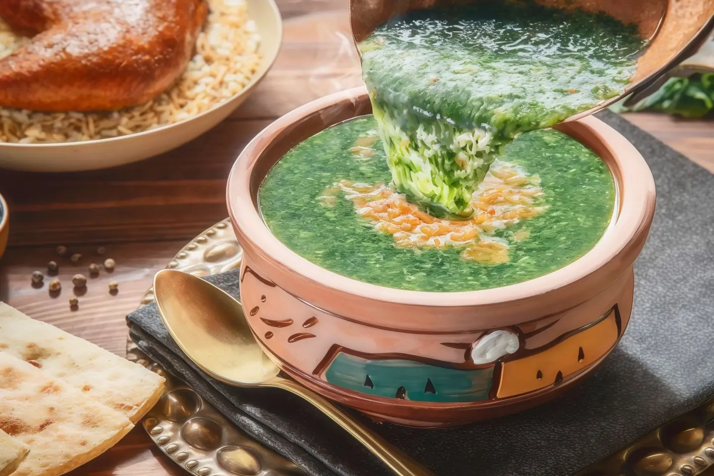 ملوخية على الطريقة المصرية  - ملوخية بالدجاج