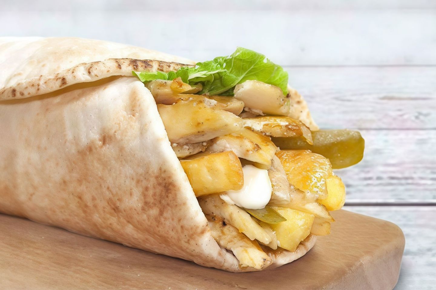 Fresh Chicken Shawarma  Shami Bread - Spicy