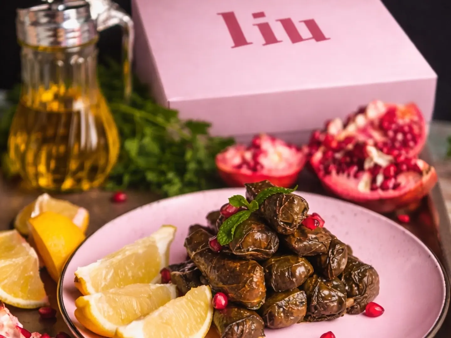 Grape Leaves With Pomegranate Molasses And Lemon, 50 Pieces