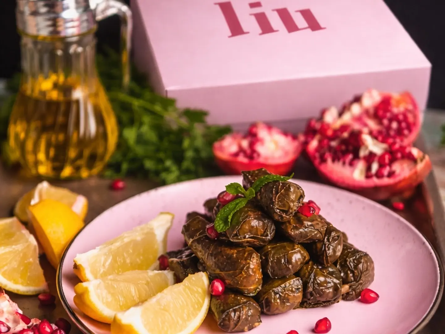 Grape Leaves With Pomegranate Molasses And Lemon
