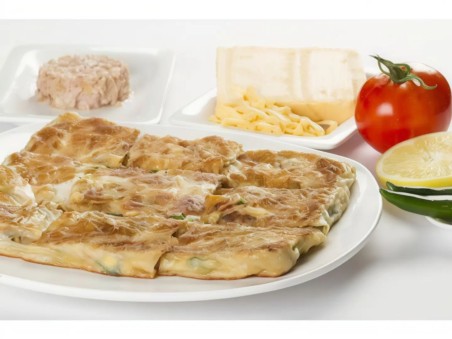 مطبق خضار تونة جبنة