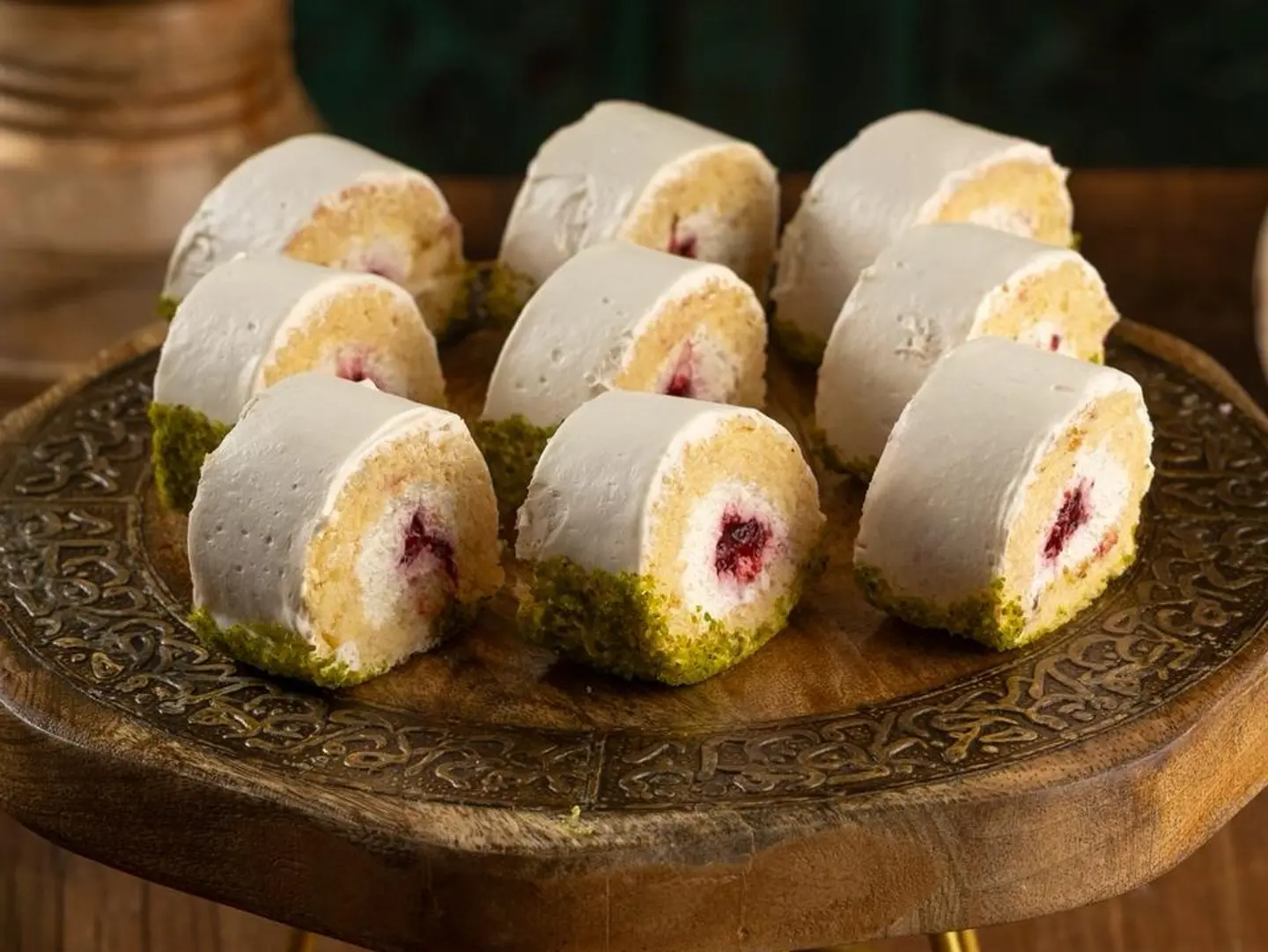 Almond & Raspberry Swiss Roll - 24 Pcs Of Cake