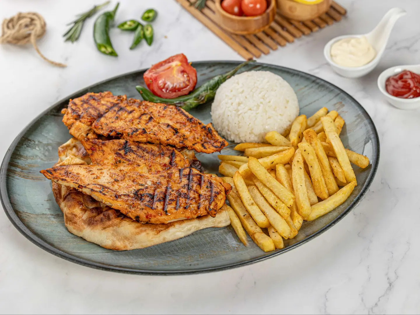 دجاج مشوي علي الفحم