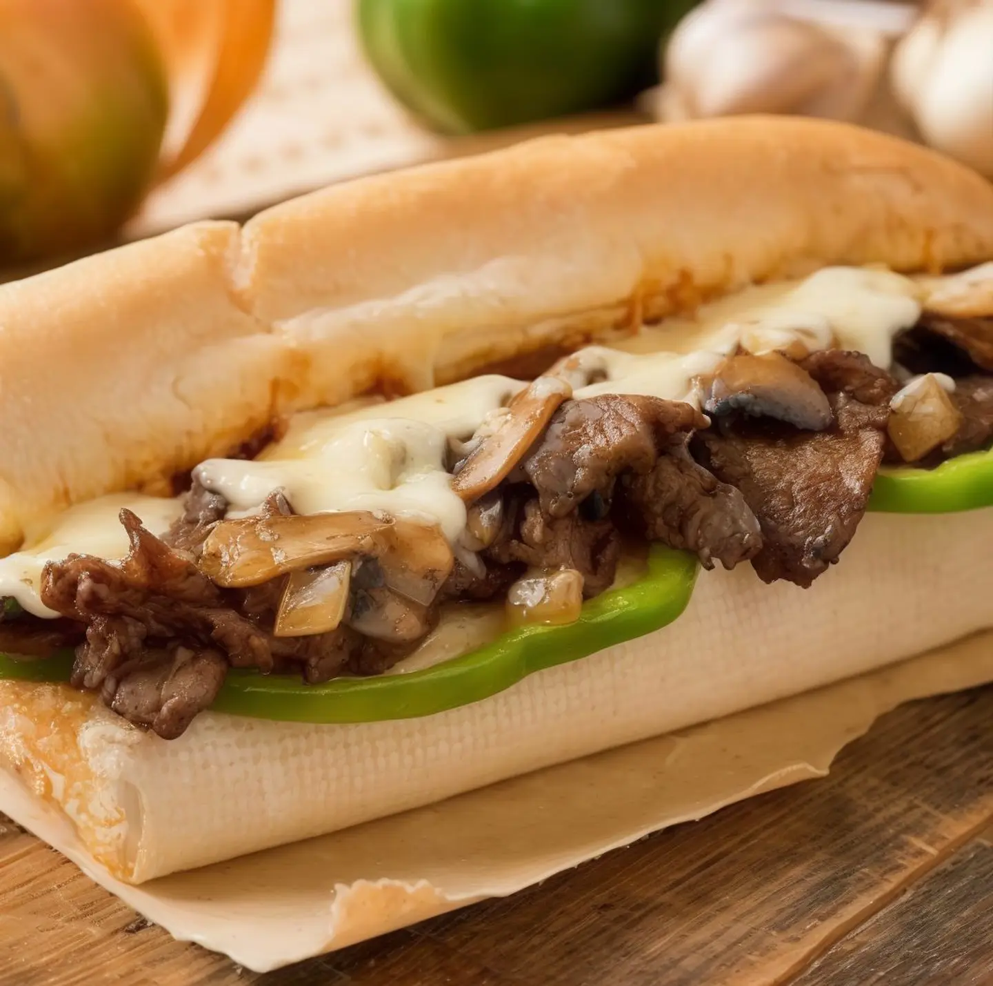 ساندوتش ستيك ديلوكس لحم