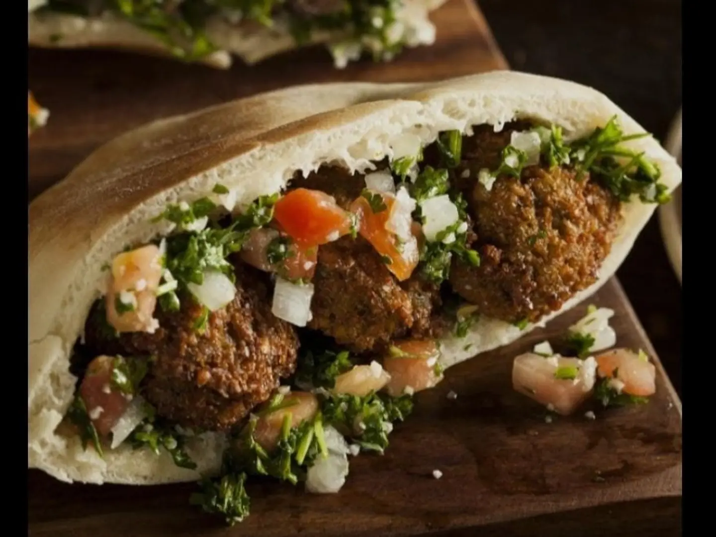 ساندوتش فلافل(سلطة وطحينة)