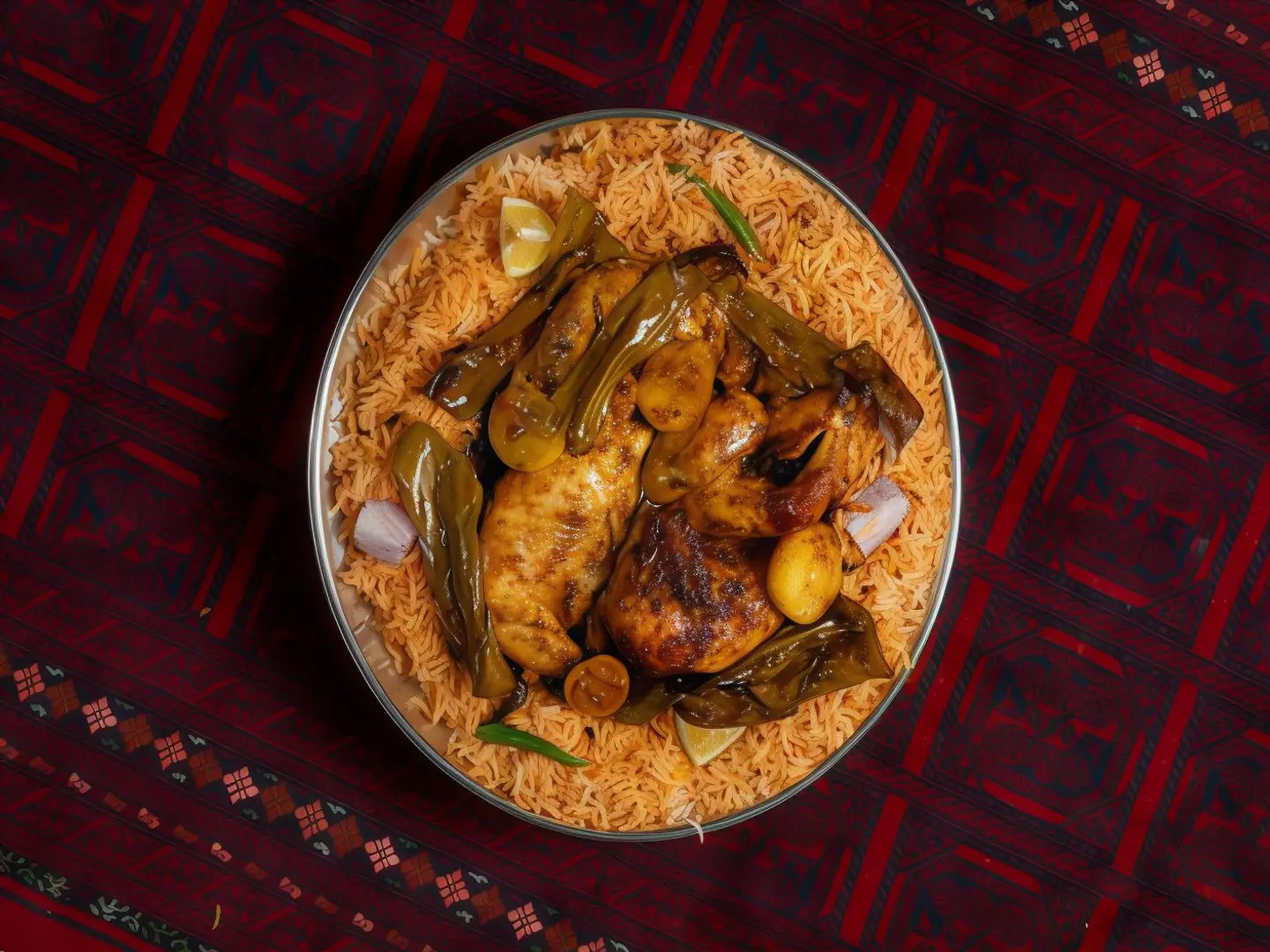 دجاج تنور بورق الموز