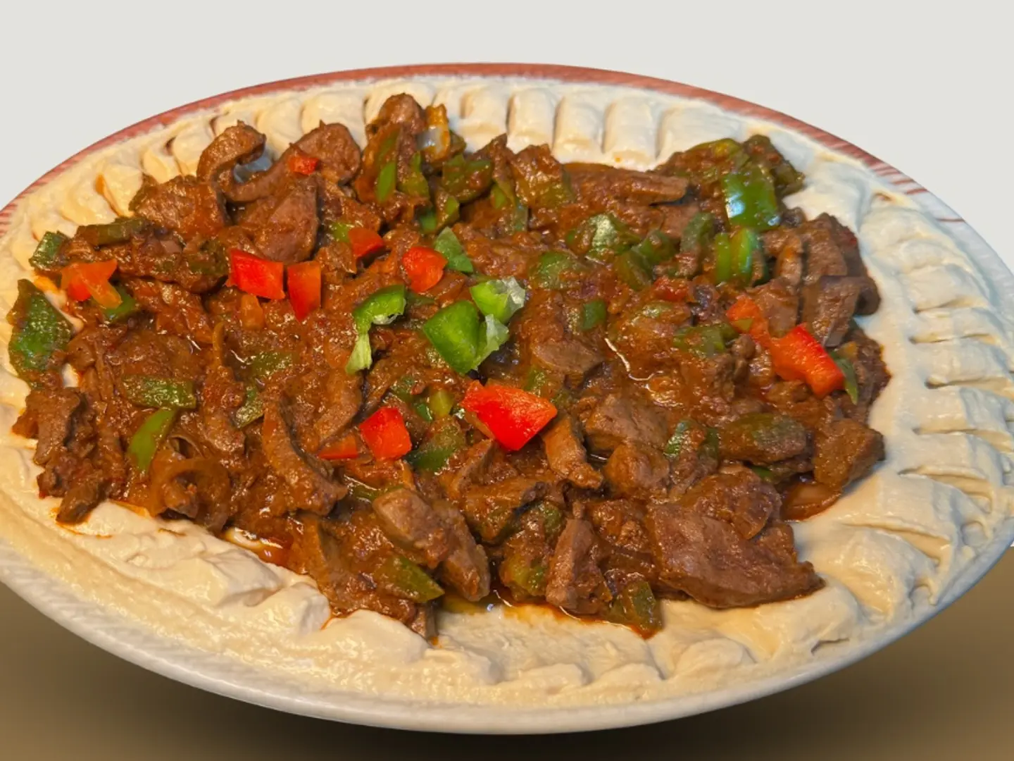 حمص مع كبدة غنم الطازجة