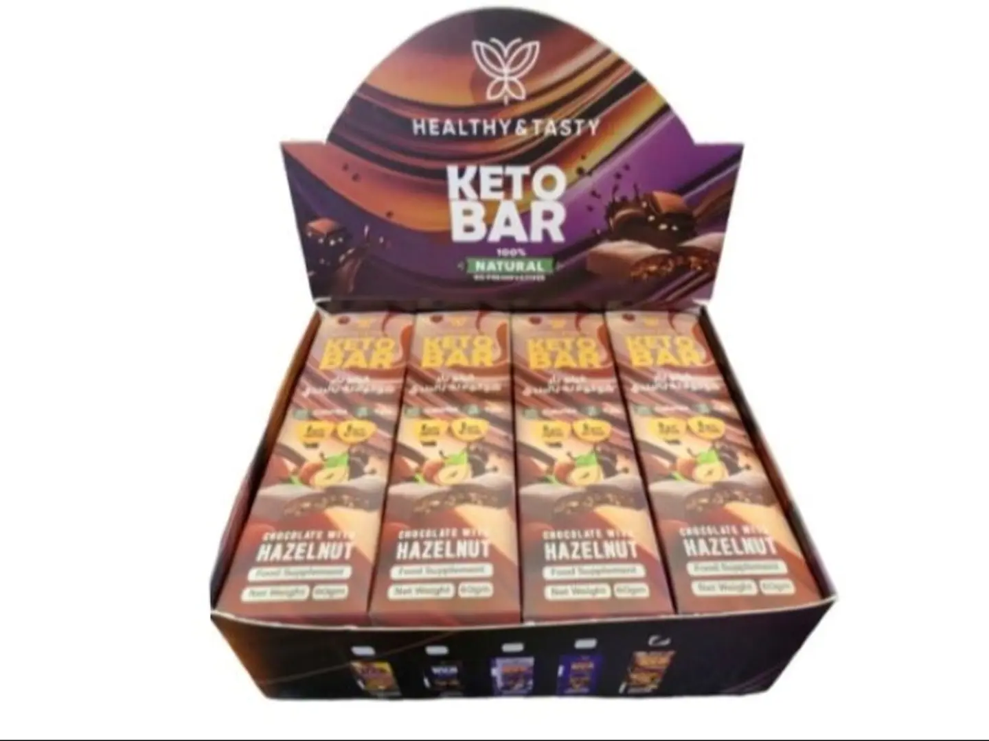 Keto Hazelnut Bar Box Contains 12 Pieces