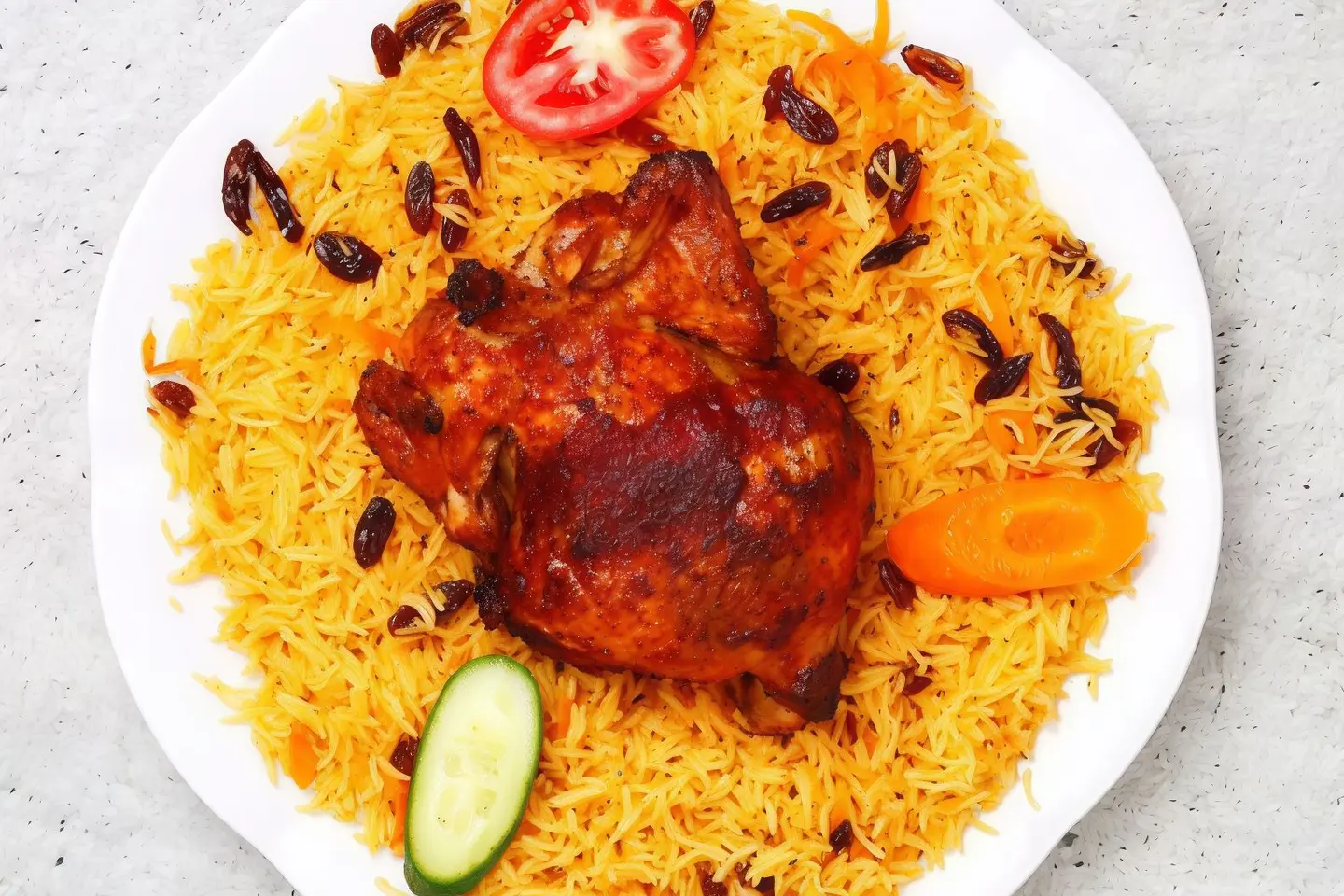 دجاج طازج شواية مع الارز - نص حبة دجاج