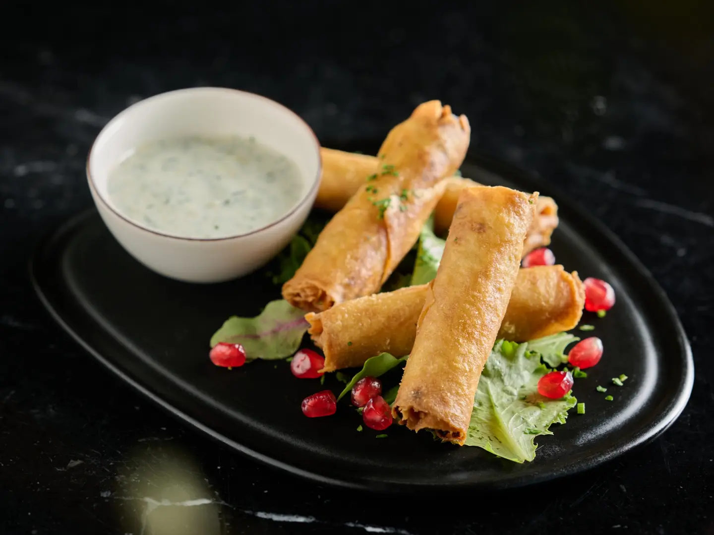 Mediterranean Chicken Spring Rolls
