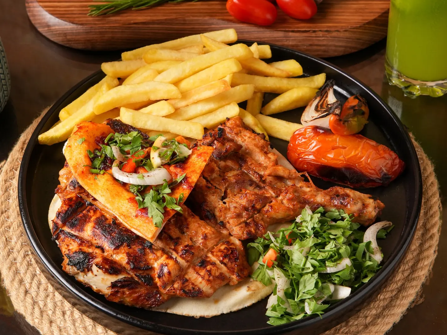 دجاج مشوي على الفحم