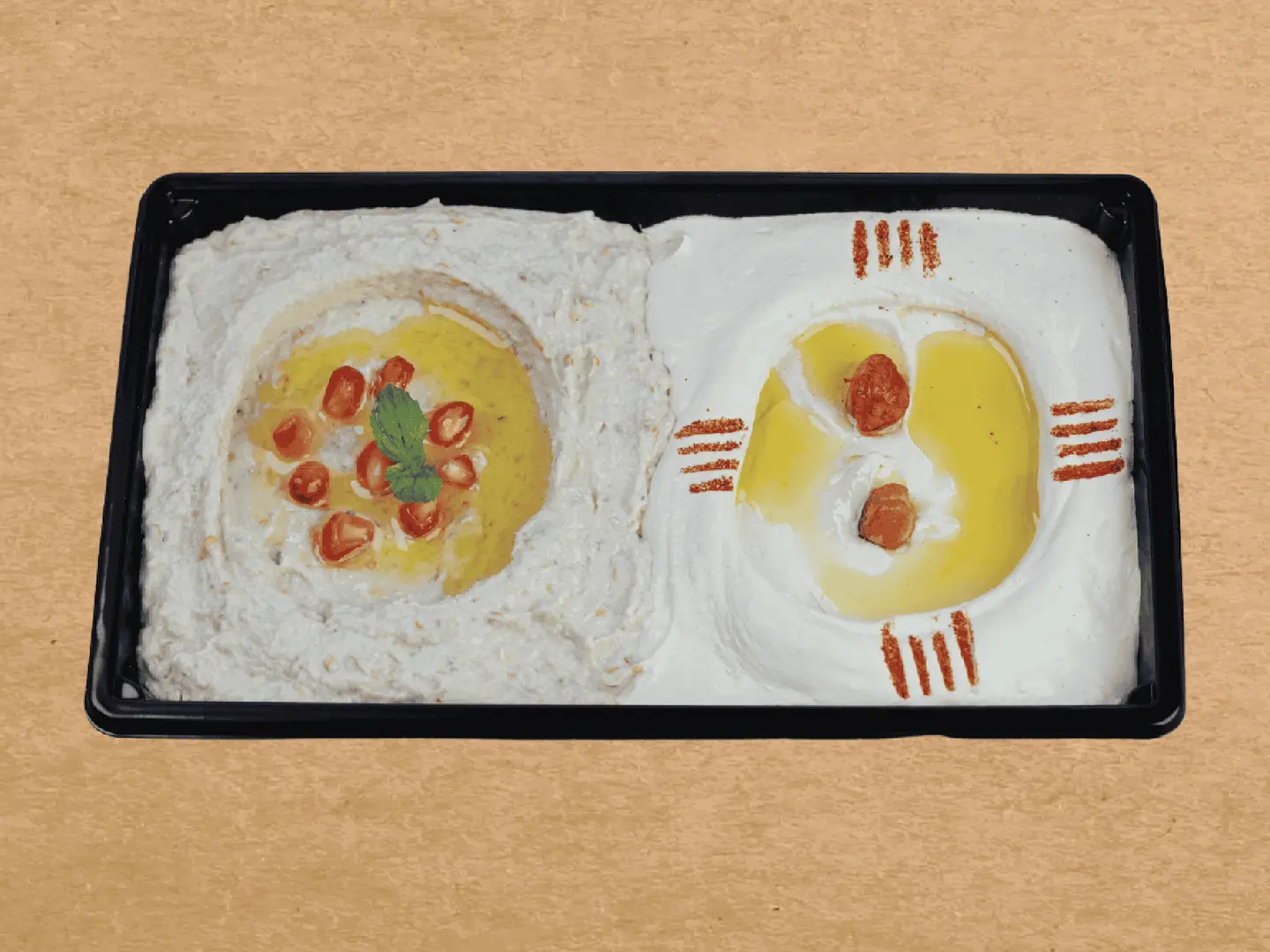Mix Hummus And Moutabal