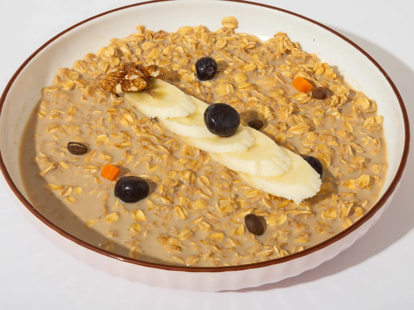 شوفان بنكهة القهوة مع الموز