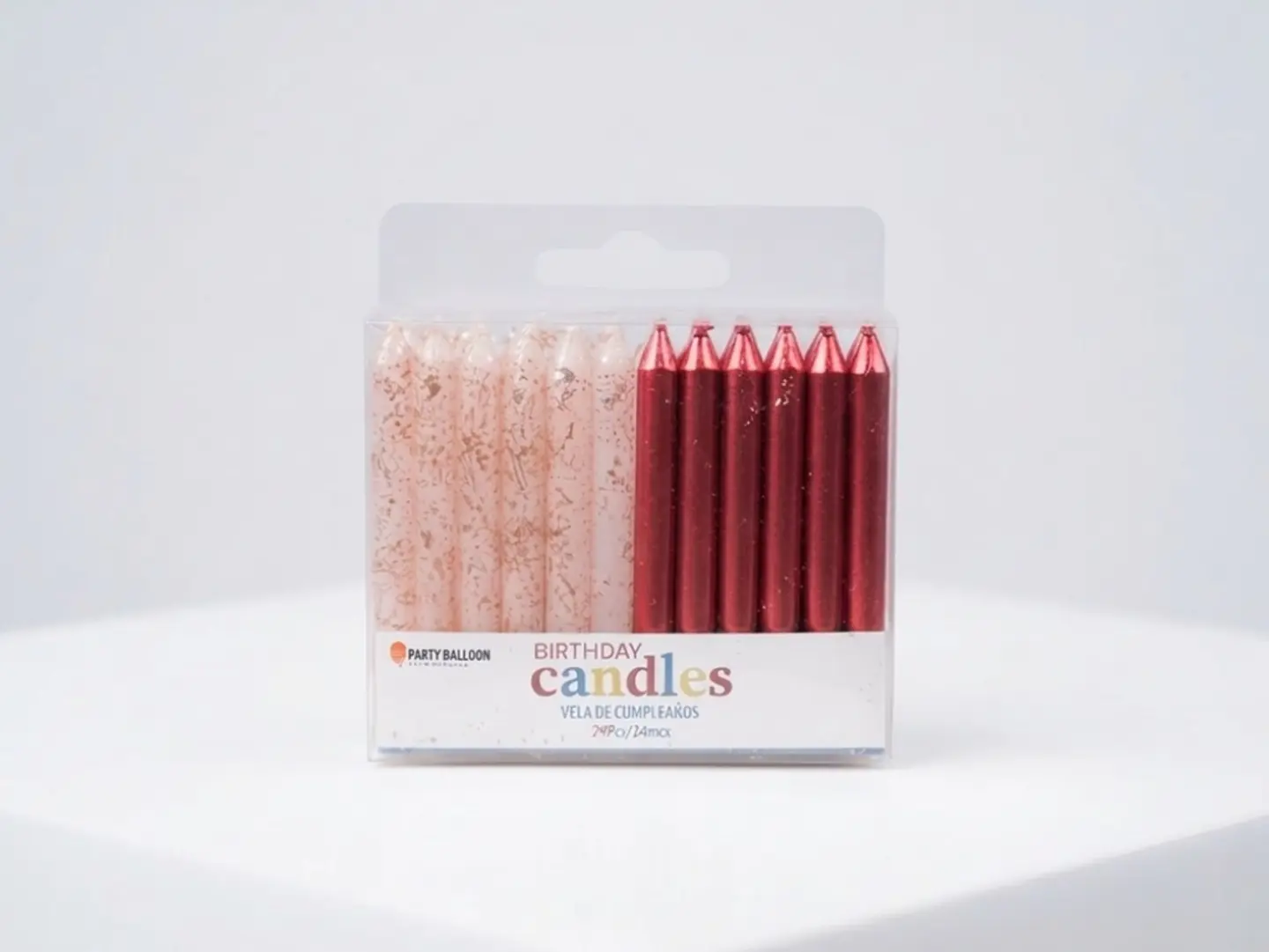 24pcs Rose Gold Glitter Candle Set