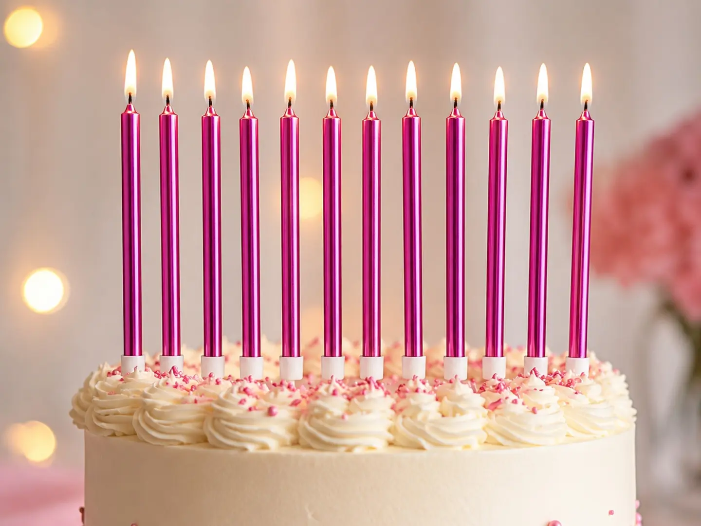 12pcs Pink Candle Set