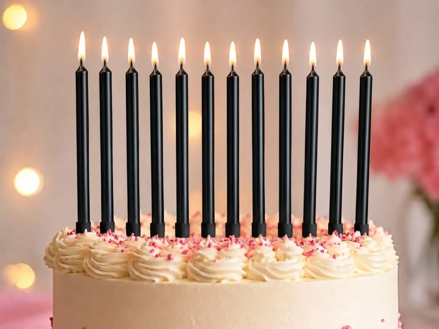 12pcs Black Candle Set