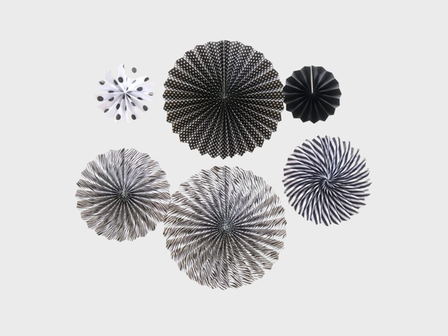 Black And White Decorative Paper Fans
