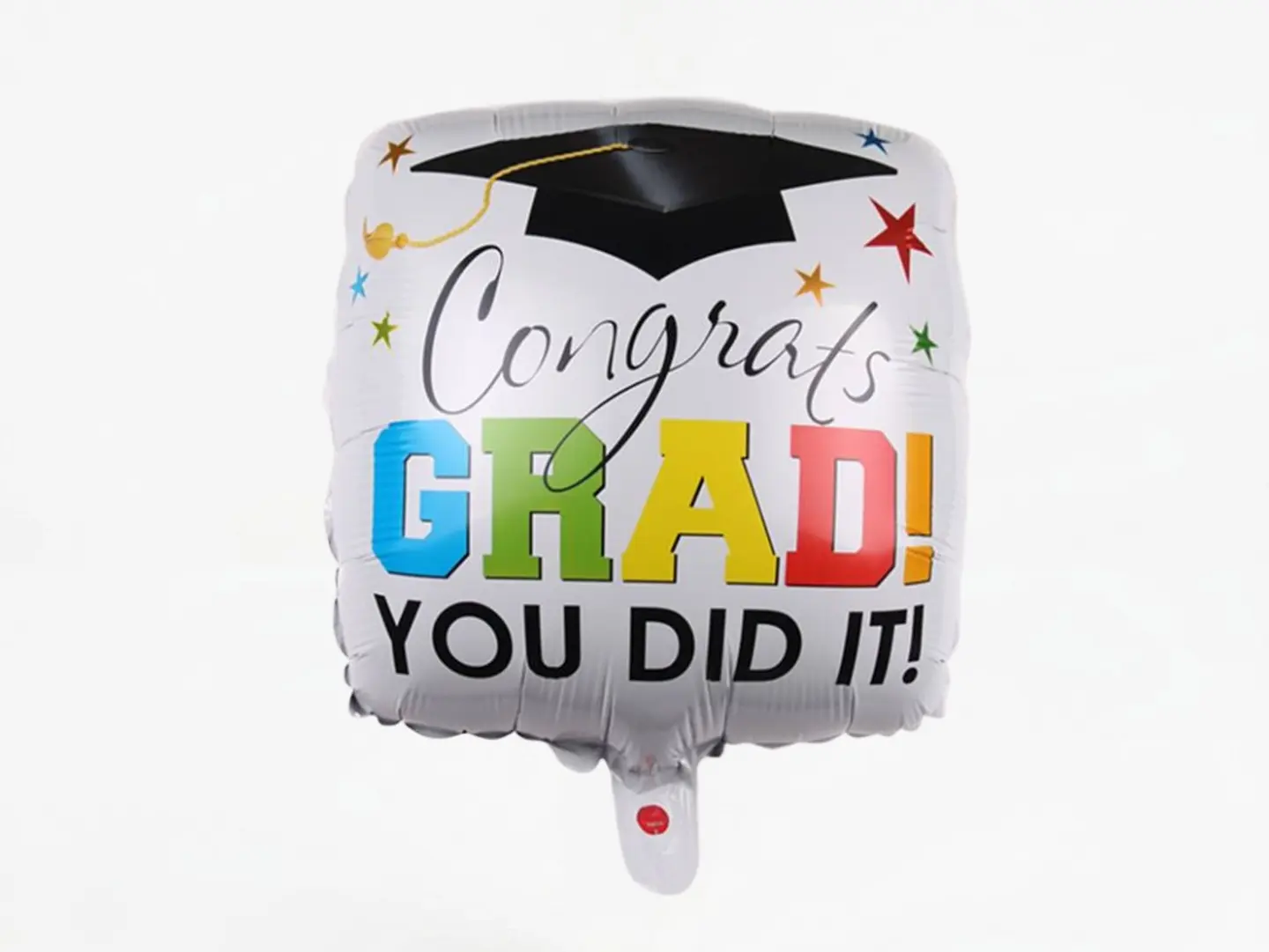 White And Colorful Graduation Foil Balloon