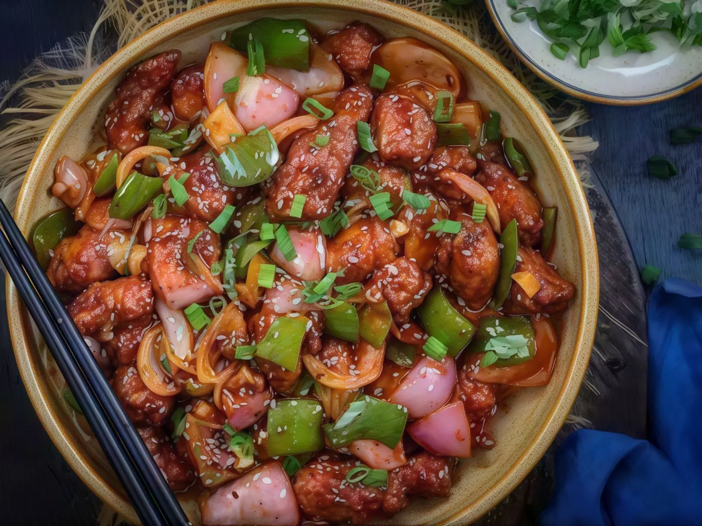 دجاج بالفلفل الحار