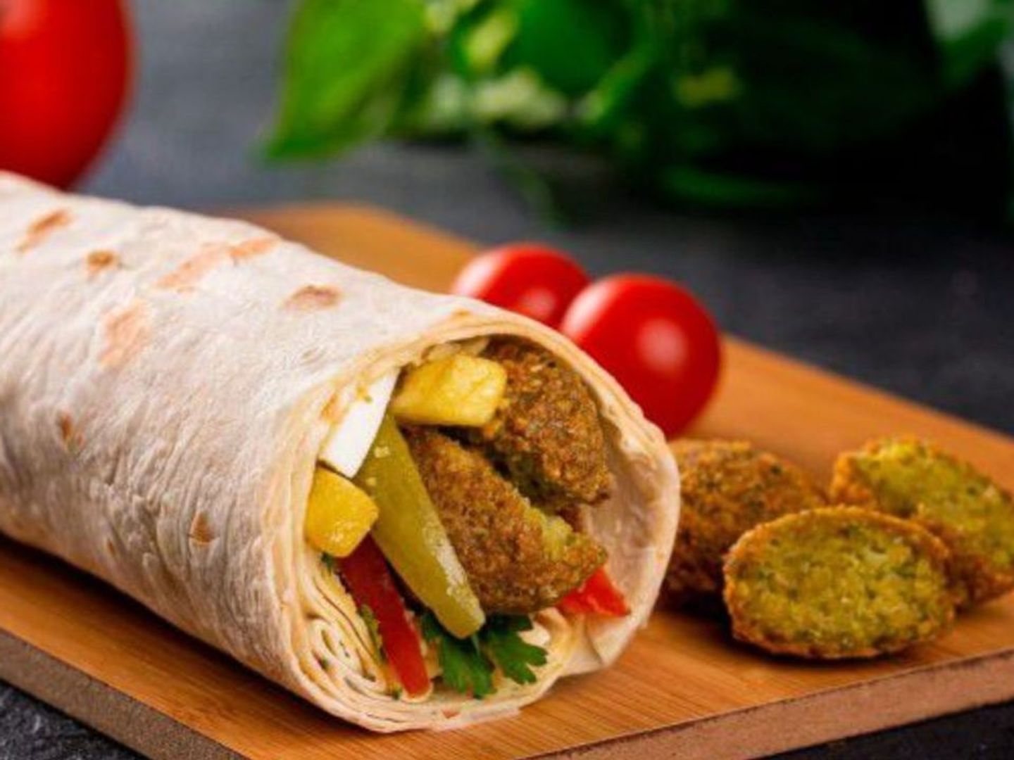 Super Falafel Sandwich With Fried Eggs