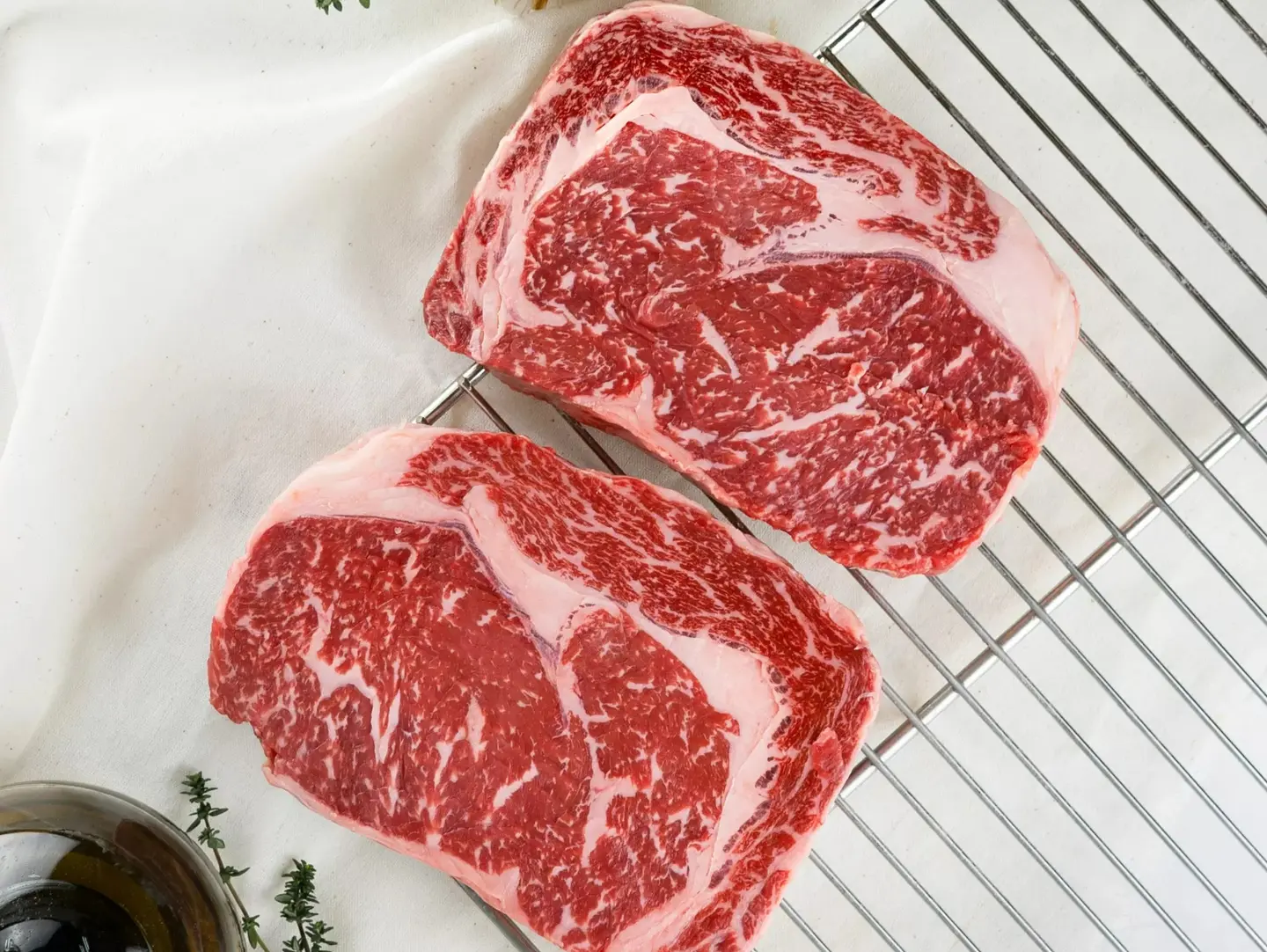 Australian Black Angus Ribeye Steak Mb3+
