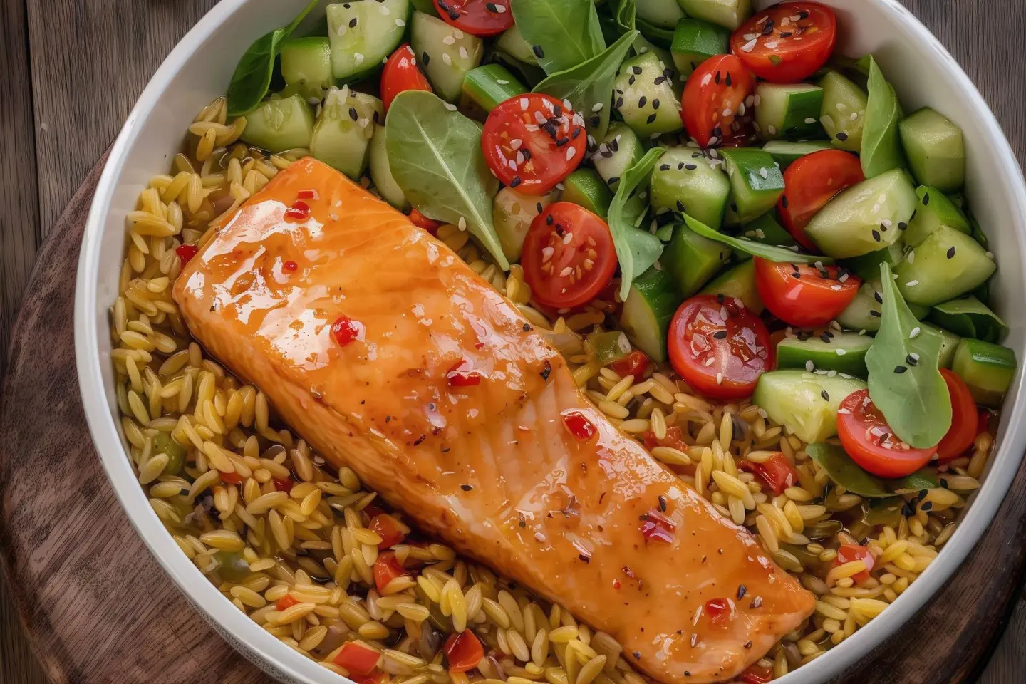 Firecracker Honey Salmon Bowel