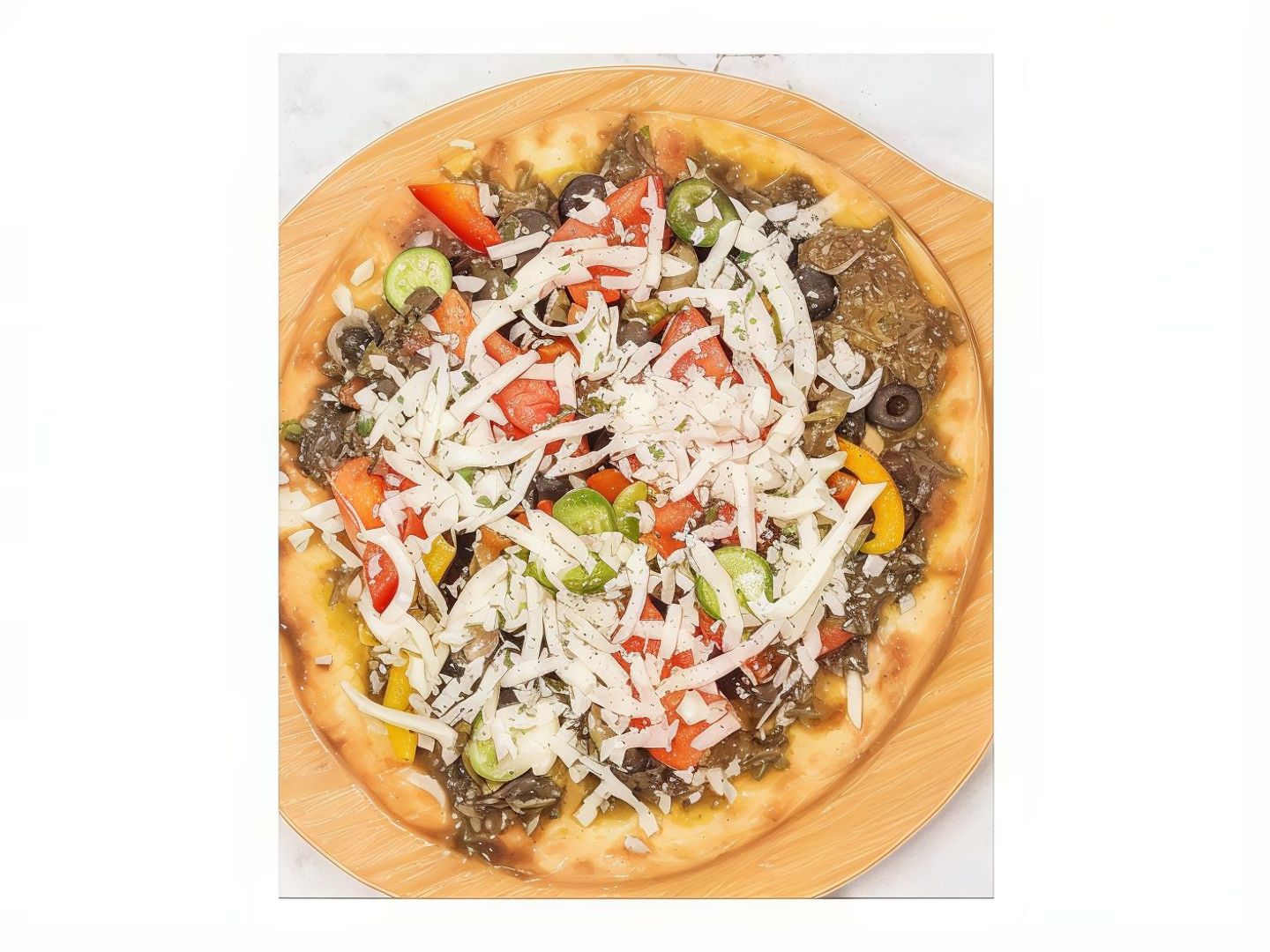 Manousheh With Thyme, Cheese And Vegetables