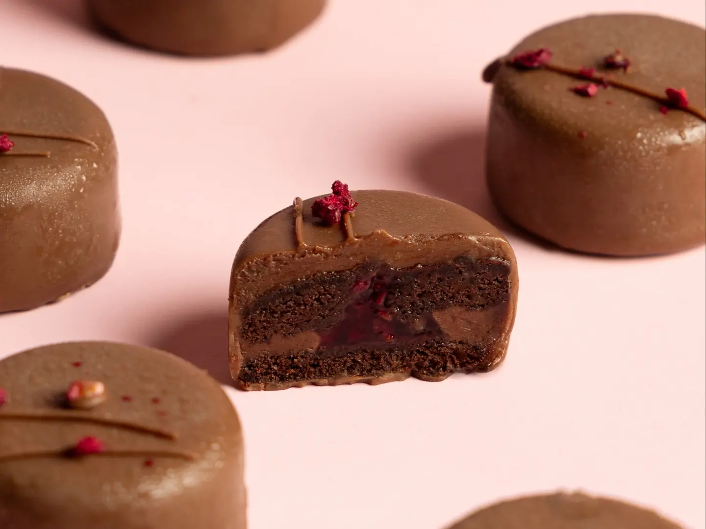 Raspberry Matilda Fancy Cake Bites 18 Pieces