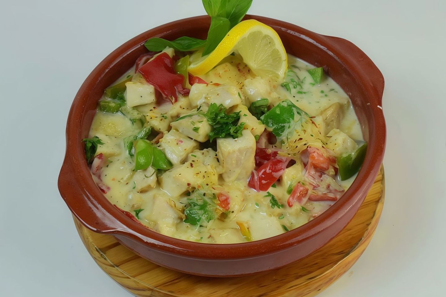 فخار دجاج بالكريمة