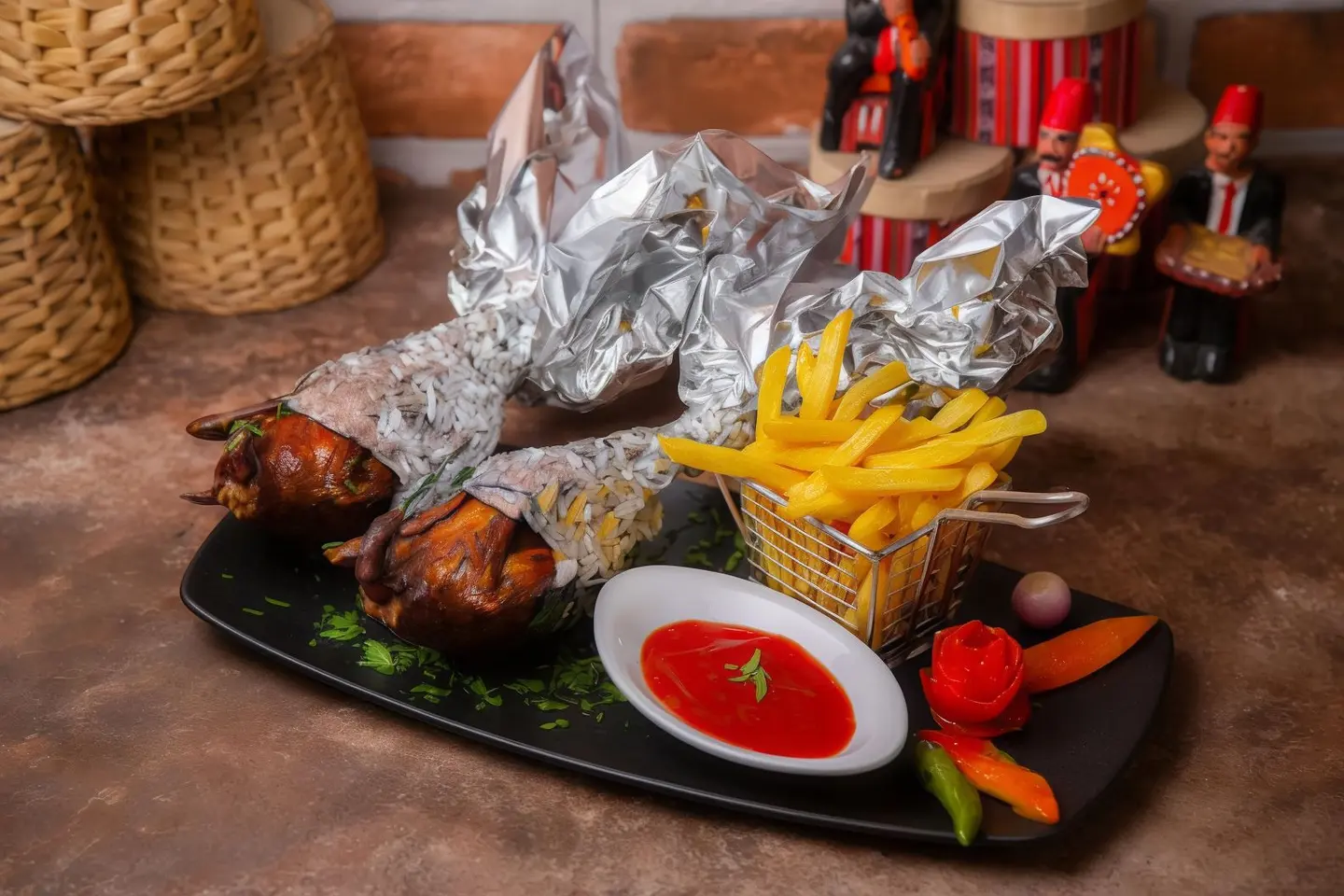 حمام محشي بالارز حبتين و شوربة حمام