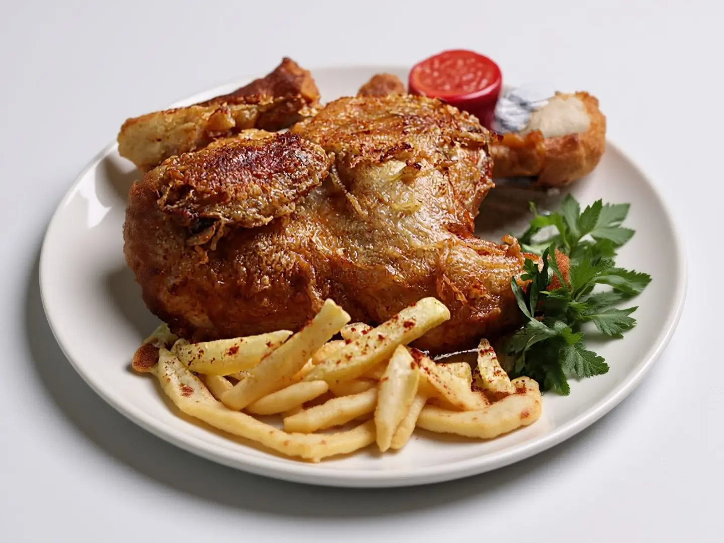 Half Fried Chicken Without Riec