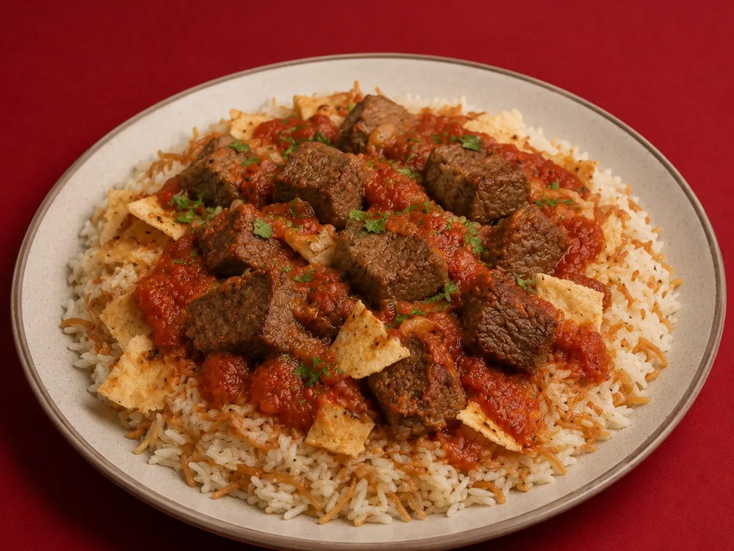 Fresh Baladi Meat Meal With Fattah