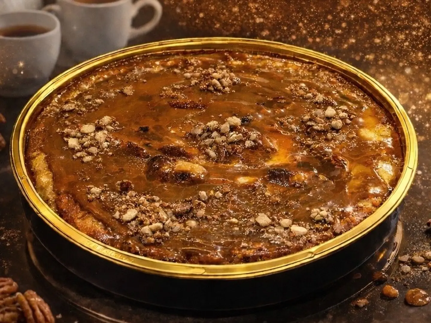 بسبوسة كراميل وبيكان (صينية حجم كبير)