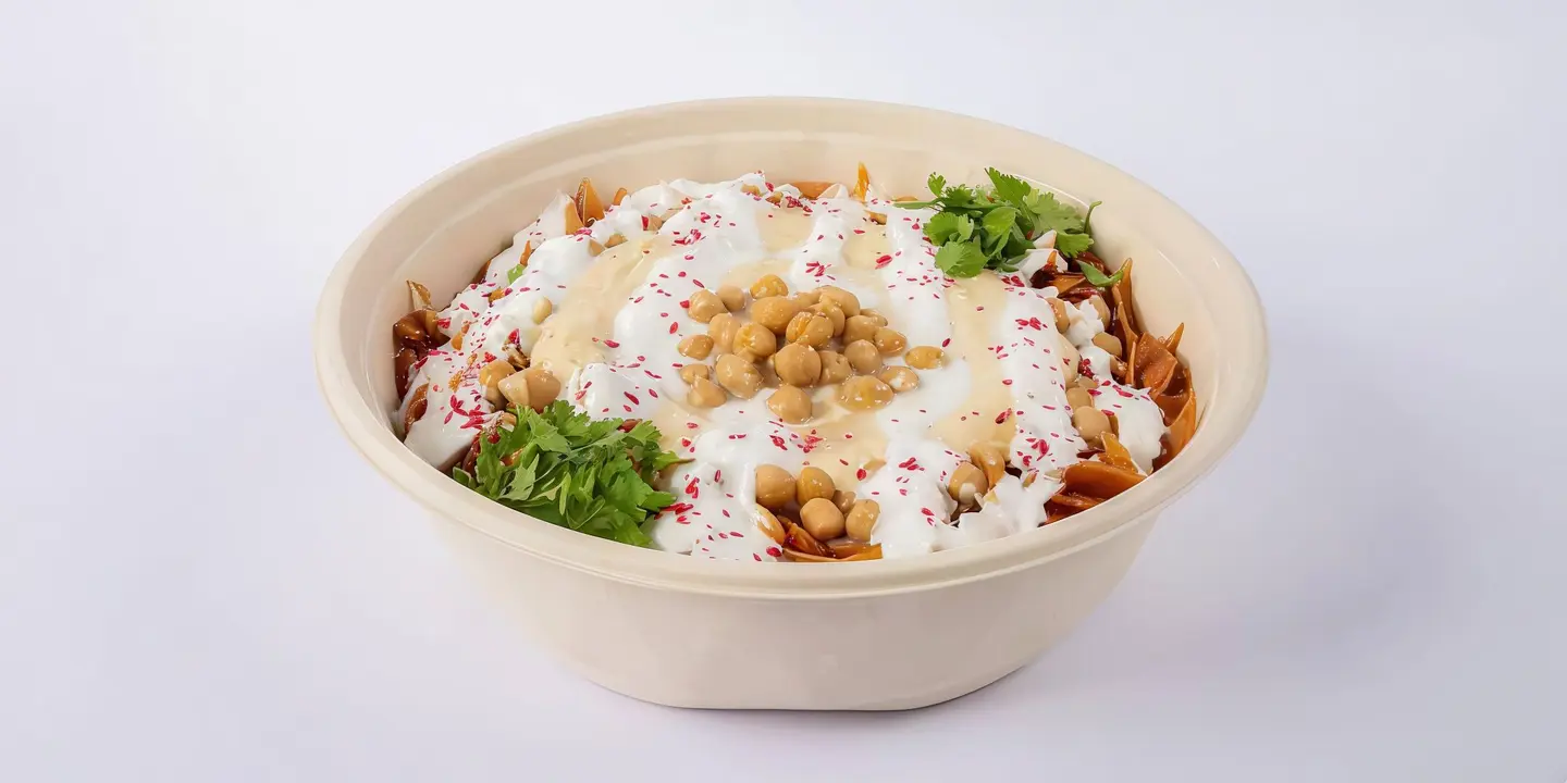 صحن فته بالمكسرات