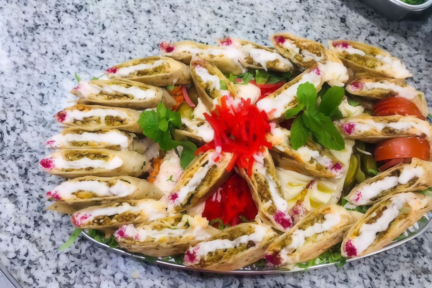 صحن فلافل عربي وسط